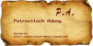 Petrovitsch Adony névjegykártya